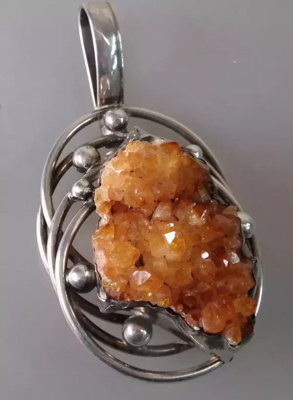 Brodrene Bjorklund Oversized design pendant with citrine druse (48451).