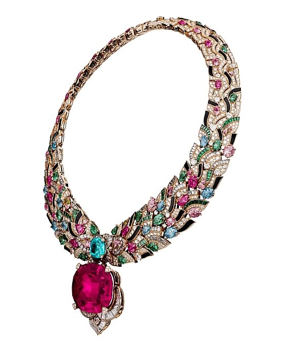 Celestial Mosaic Necklace, side view. Celestial Mosaic Necklace, side view.
