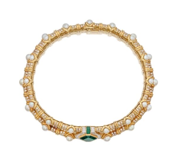 Choker necklace, top view. Choker necklace, top view.