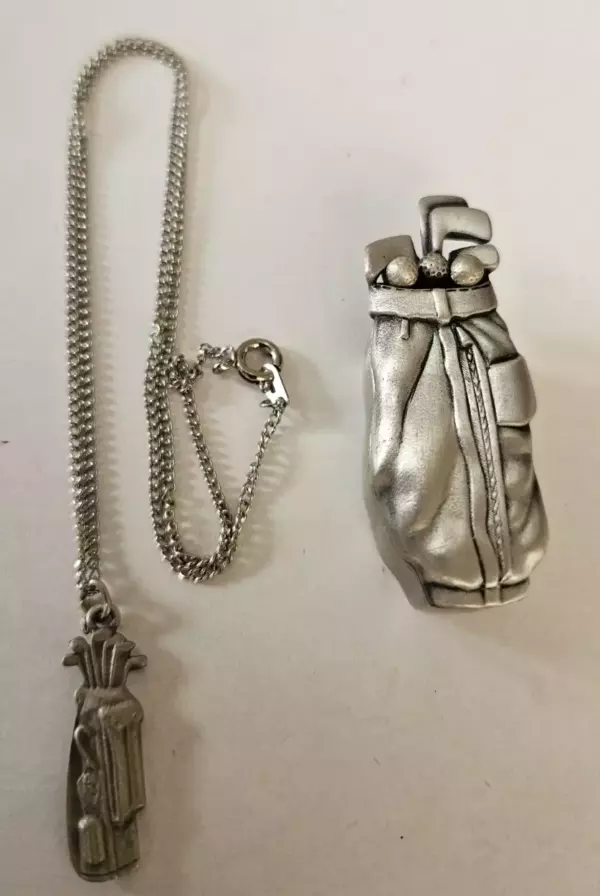 GOLF THEME SET NECKLACE,EARRINGS,PIN.