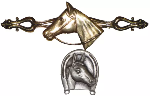 Gold Silver Plated Brooches Horse Vintage Womens.
