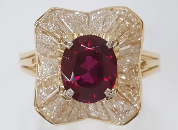 Oscar Heyman No Heat Oval Ruby & Diamond Ballerina Statement Ring 4.98 ct GIA Oscar Heyman No Heat Oval Ruby & Diamond Ballerina Statement Ring 4.98 ct GIA