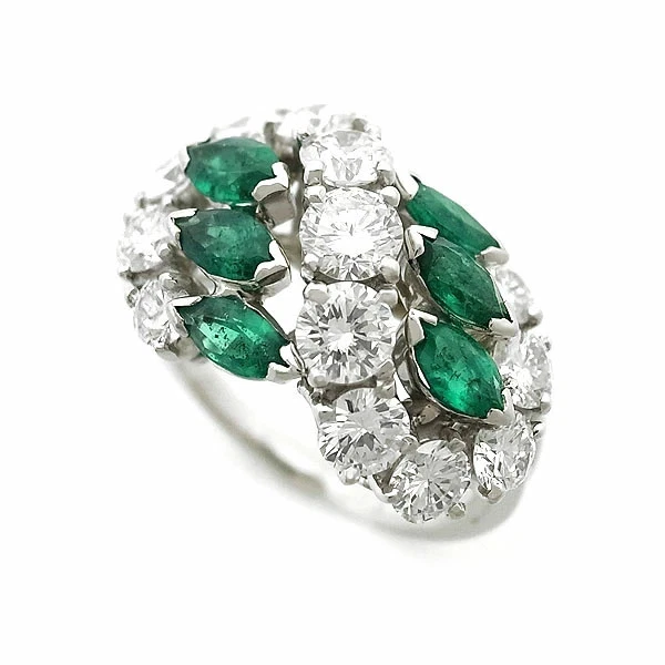 Oscar Heyman Ring Diamond Emerald PLAT Oscar Heyman Ring Diamond Emerald PLAT