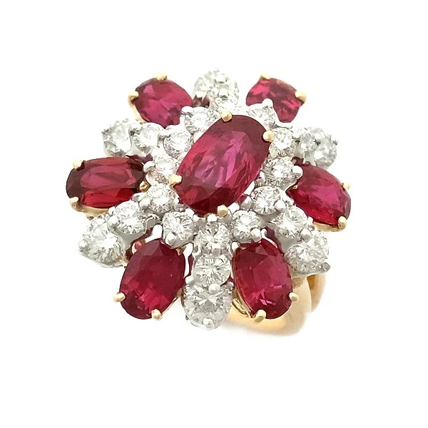 Oscar Heyman Ring Ruby Diamond 750 PLATYG PLAT Oscar Heyman Ring Ruby Diamond 750 PLATYG PLAT