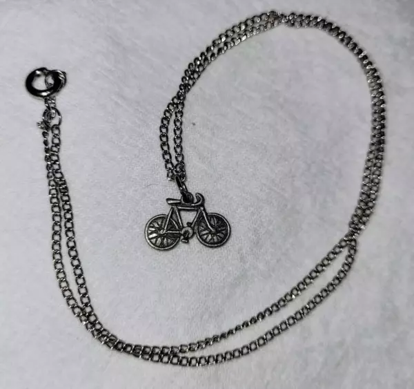 Pewter Bike Bicycle Pendant Necklace