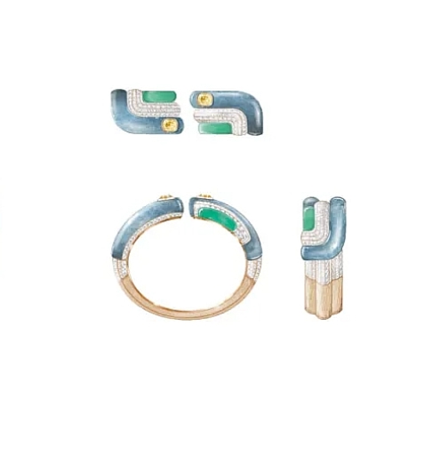 Piaget, jewelry sketch. Piaget, jewelry sketch.