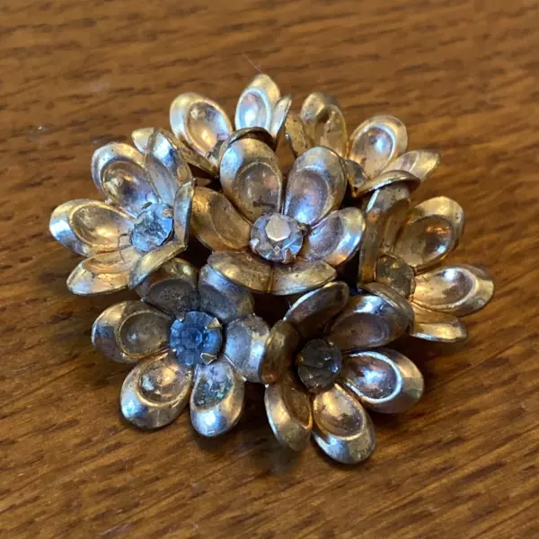 RM Jordan &Co Jewelry By Jordan Vintage Brooch Gold Plated Rhinestones Floral 44 RM Jordan &Co Jewelry By Jordan Vintage Brooch Gold Plated Rhinestones Floral 44