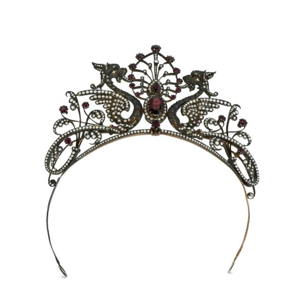 Rare silver tiara with dragons Rare silver tiara with dragons