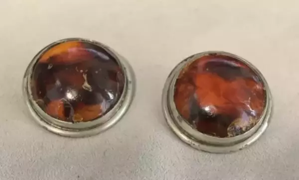 Vintage Brodrene Bjorklund Brd B Denmark Sterling Silver Clip Earring Rare Amber.