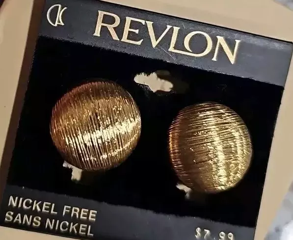Vintage Brushed Goldtone Button Dome Earrings Revlon Clip On NOS 90s Vintage Brushed Goldtone Button Dome Earrings Revlon Clip On NOS 90s