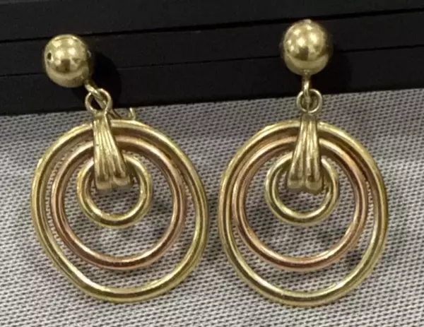 Vintage Forstner G.F. Yellow Gold Filled Screw Back Earrings 1.5