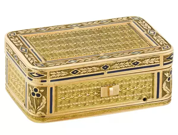 19th Century Swiss Gold Musical Vinaigrette