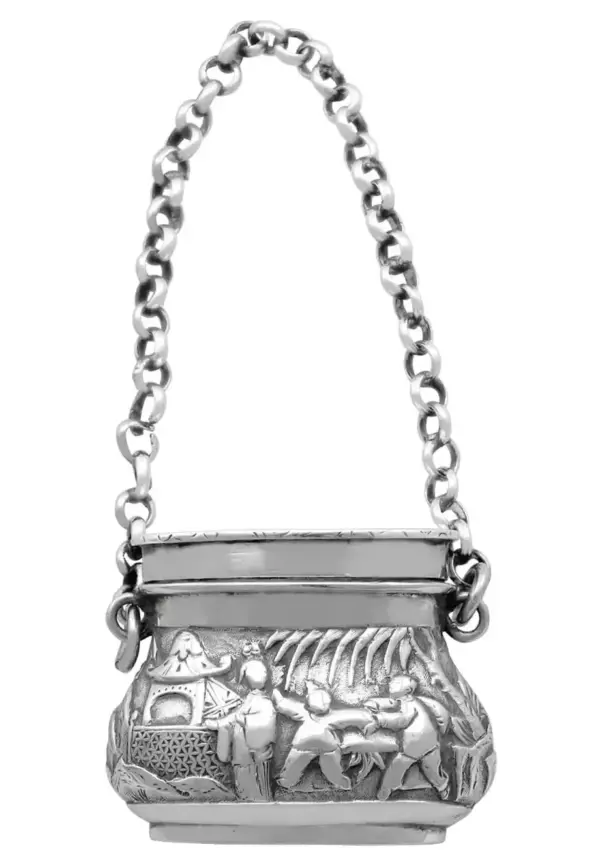 Antique 1900s Chinese Silver Vinaigrette
