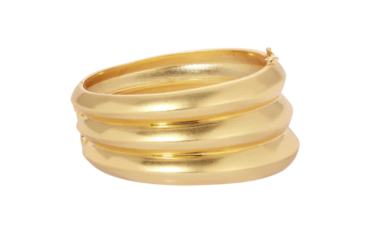 Brass bracelet with 14 carat yellow gold coating