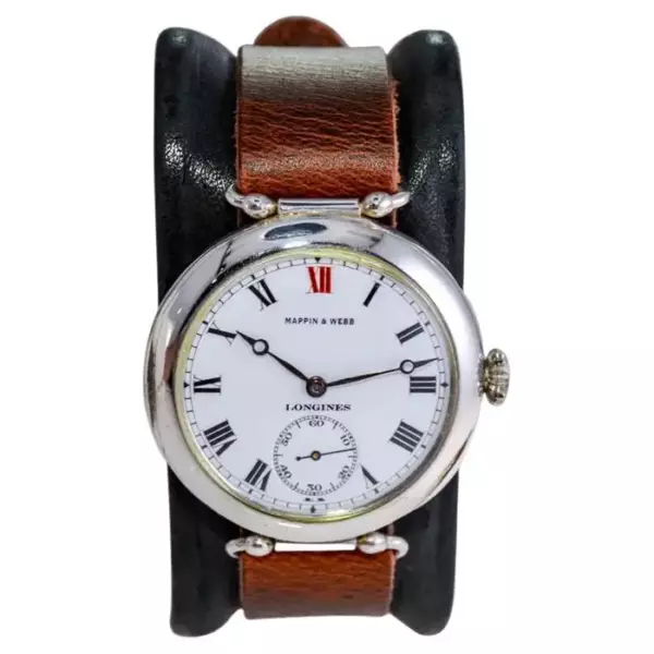 Longines for Mappin & Webb Silver Campaign Style with Original Enamel Dial, 1910. Longines for Mappin & Webb Silver Campaign Style with Original Enamel Dial, 1910.