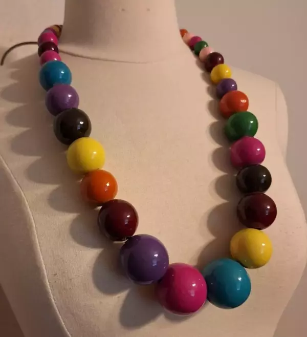 Natasha Rainbow Ball Bead Necklace 32. Natasha Rainbow Ball Bead Necklace 32.
