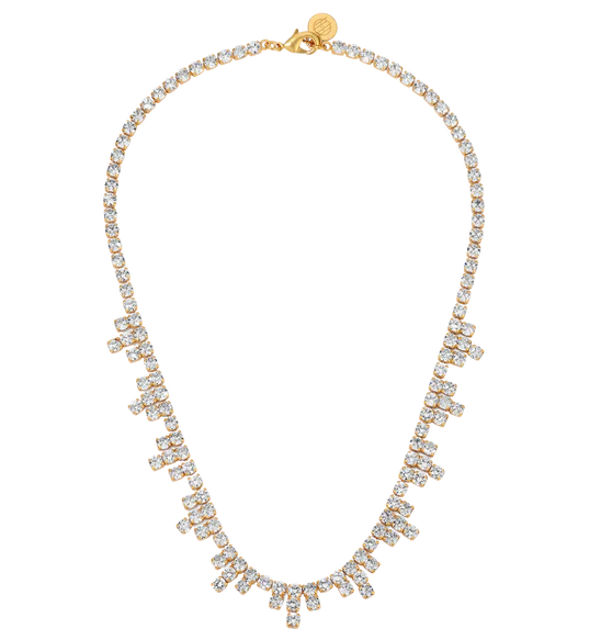 Solange necklace with transparent crystals.
