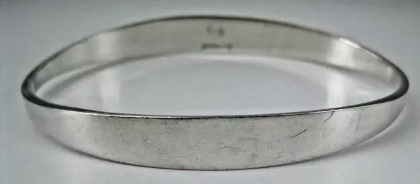 Sterling Silver Bangle Bracelet Modernist C 1970s.