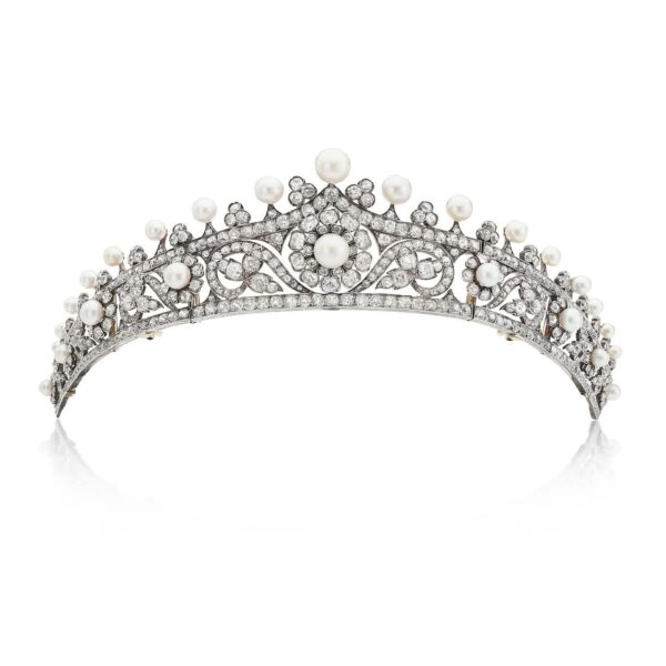 The Airlie Tiara, a historic pearl and diamond tiara