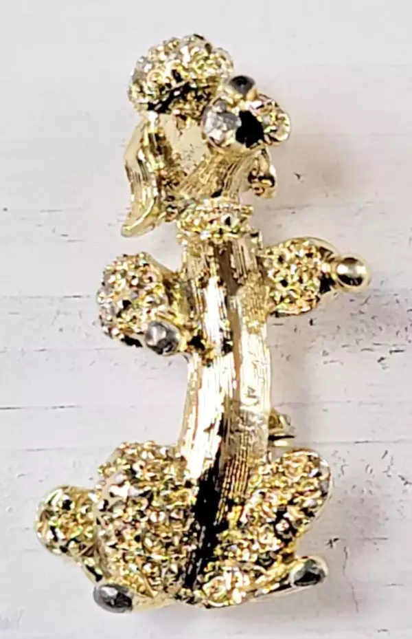 Vintage Gold Tone Poodle Brooch