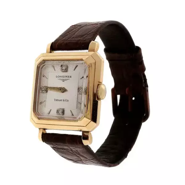 Yellow Gold Wristwatch with Diamond Dial Retailed by Tiffany & Co. Yellow Gold Wristwatch with Diamond Dial Retailed by Tiffany & Co.